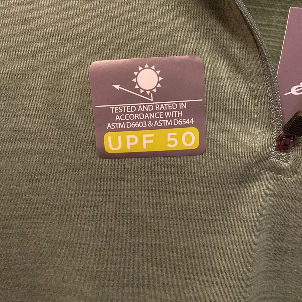 Eddie Bauer “Dark Ivy” green quarter zip UPF 50 top - size S - Picture 10 of 10